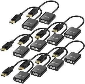 DisplayPort DP to DVI Adapter 10 Pack GoldPlated Display Port to DVID Adapter Male to Female Compatible with Computer Desktop Laptop PC Monitor Projector HDTV Black