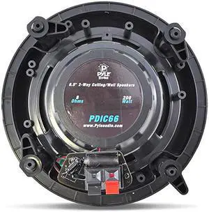 65 2Way Midbass Speakers Pair of inWallinCeiling Woofer Speaker System 12 High Compliance Polymer Tweeter Flush Mount Design w 60Hz 20kHz Frequency Response 200 Watts Peak PDIC66