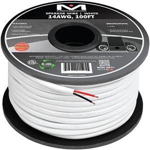 14AWG 2Conductor Speaker Wire 100 Feet White 999 Oxygen Free Copper ETL Listed CL2 Rated for InWall Use Part SW14X2100WH