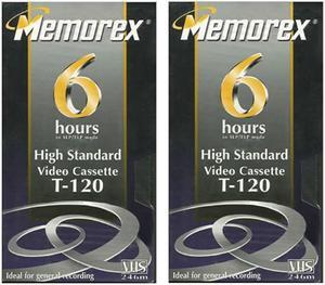 High Standard T-120 6-hour Video Cassette VHS 2-pack, 246 m -HS