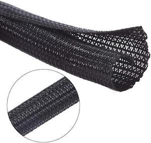 10ft 12 inch Cord Protector Wire Loom Tubing Cable Sleeve Split Sleeving For USB Charger Cable Power Cord Audio Video Cable Protect Cat From Chewing Cords Black