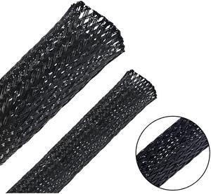 50ft 12 Inch 14 Inch Nylon Expandable Braided Cable Sleeving Braided Wire Sleeve Cable Sheath Mesh Wire Loom