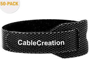 Cable Ties 6 inch  50PCS Reusable Fastening Organizer CordTie Wrap Nylon Adjustable Cable Management 6 × 035 inchBlack