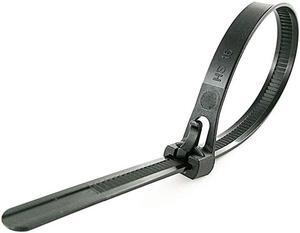6 Inch Releasable Cable Ties Adjustable Wire Cable Tie (100 Pack) 50 Pound Heavy Duty Wire Twist Ties Reusable Zip Ties Small for Pc,Cord,Black