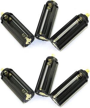 6pcs Black Cylindrical Battery Holder Battery Storage Case for 3 x 15V AAA Batteries Flashlight Torch