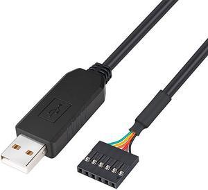 FTDI USB to TTL Serial 33V Adapter Cable 6 Pin 01 inch Pitch Female Socket Header UART IC FT232RL Chip Windows 10 8 7 Linux 6ft Black