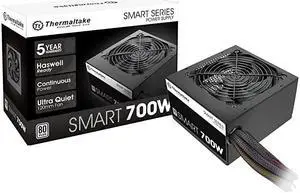 Smart 700W 80+ White Certified PSU Continuous Power with 120mm Ultra Quiet Fan ATX 12V V23EPS 12V Active PFC Power Supply PSSPD0700NPCWUSW