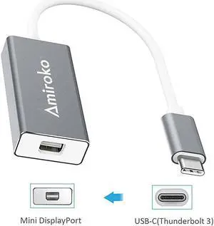 USBC to Mini DisplayPort Adapter USB 31 Type C Thunderbolt 3 to Mini DP Adapter Support 4K 1080P for MacBook Pro Alienware to LED Cinema DisplayDell Monitor etc Gray