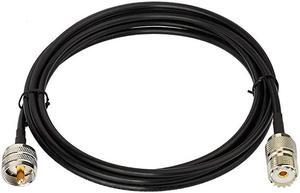 UHF PL259 Male to SO239 Female RG58 Antenna Extension Coax Jumper Cable 2m 6.5 feet for Vehicle CB Radio Ham Radio Two Way Radio Amateur Radio Walkie Talkie Marine VHF Radio