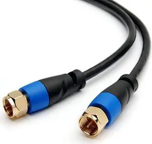 Coaxial Digital AudioVideo TV Antenna Cable 15FT F Male ConnectorsTriple Shielded