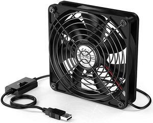 120mm Fan with 3 Speed 5V USB Powered 120mm Case Fan 1500PRM Gaming PC Fan Portable Cooling Fan Suitable for Tablet TV Receiver Router DVR Play Station Xbox Computer and More