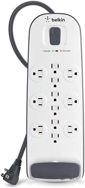 BV112230 08 12 Outlet Advanced Power Strip Surge Protector with 8 Foot Power Cord and Telephone Coaxial Protection 3996 Joules