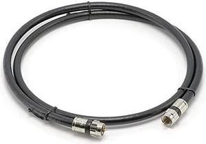 10 Feet Black RG6 Coaxial Cable Coax Cable Made in USA with Connectors F81 RF Digital Coax AV CableTV Antenna and Satellite CL2 Rated 10 Foot