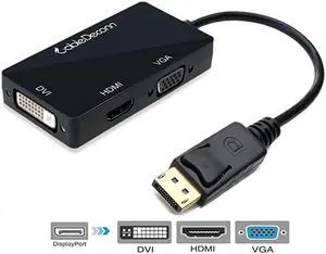 MultiFunction Displayport Dp to HDMIDVIVGA Male to Female 3in1 Adapter Converter Cable