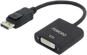 DisplayPort to DVI Adapter Converter Display Port DP to DVII Adapter Male to Female 1080P Male to Female Compatible with Computer Desktop Laptop PC Monitor Projector HDTV Black