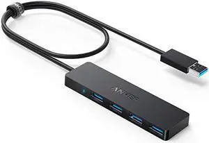 4-Port USB 3.0 Hub, Ultra-Slim Data USB Hub with 2 ft Extended Cable [Charging Not Supported], for MacBook, Mac Pro, Mac mini, iMac, Surface Pro, XPS, PC, Flash Drive, Mobile HDD