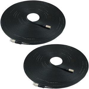 100ft Mic Cable Patch Cords XLR Male to XLR Female Black Microphone Cables 100 Balanced Mike Snake Cord 2 Pack