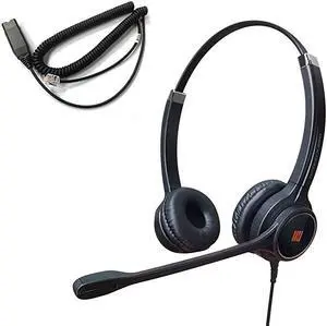 IPH-255 Optimo-X Duo Ear Noise canceling, Corded Headset with HIS-02 Cable for Avaya IP1608,1616,9608G, 9611G,9610, 9620, 9620L, 9620C, 9630, 9630G, 9640, 9640G, 9650, 9670 IP Phones