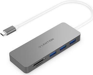 USB C Hub with 3 USB 30 and SDMicro SD Card Reader Compatible 20202016 MacBook Pro 131516 New Mac AiriPad ProSurface ChromeBook More MultiPort Type C Adapter CBC15 Space Gray