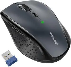Classic 2.4G Portable Optical Wireless Mouse with USB Nano Receiver for Notebook,PC,Laptop,Computer,6 Buttons,30 Months Battery Life,4800 DPI,6 Adjustment Levels
