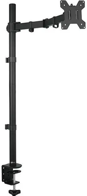Extra Tall Single LCD Monitor Fully Adjustable Desk Mount Fits 1 Screen up to 27 inch 22lbs Weight Capacity M001XL Black