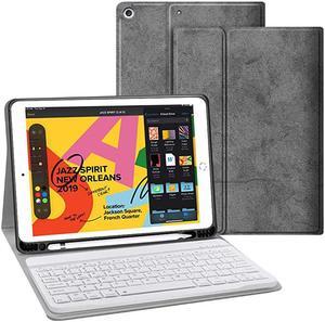 Keyboard Case for iPad 102 8th 7th Generation  Smart Case with Wireless Keyboard iPad 102 8th 2020 7th 2019 Slim Tablet Detachable Bluetooth Keyboard Stand Cover with Pencil Holder Gray