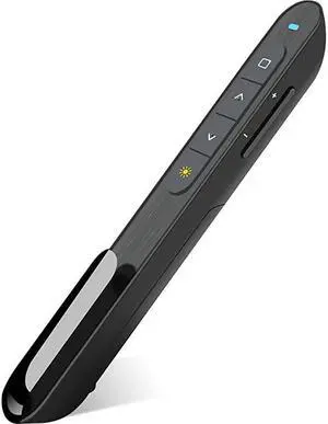 Wireless Presenter Hyperlink Volume Control Presentation Clicker RF 24GHz USB PowerPoint Clicker Presentation Remote Control Pointer Slide Advancer Black