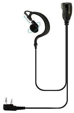 Wire Earhook Earpiece for Baofeng Radios BF-F8HP BF-F9 UV-82 UV-82HP UV-82C UV-5R UV-5R5 UV-5RA UV-5RE UV-5X3 V2+ and BTECH Retevis TYT Wouxun Kenwood Radios, G Shape Headset