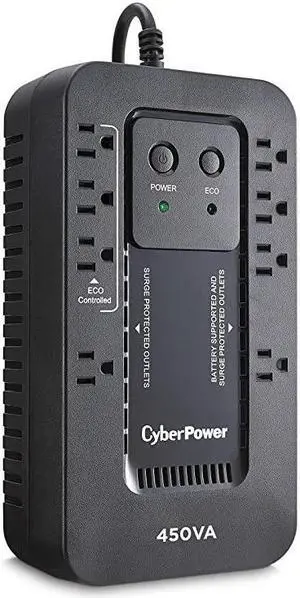 EC450G Ecologic Battery Backup Surge Protector UPS System 450VA260W 8 Outlets ECO Mode Compact Uninterruptible Power Supply