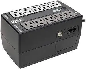 550VA UPS Desktop Battery Back Up 8 Outlet 300W 120V Standby UltraCompact USB 3 Year Warranty $100000 Insurance INTERNET550U WHITE