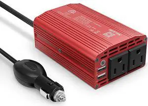 300W Power Inverter DC 12V to 110V AC Car Inverter with 42A Dual USB Car Adapter