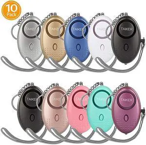 Alarm for Women 10 Pack 140DB Emergency SelfDefense Security Alarm Keychain with LED Light for Women Kids and Elders