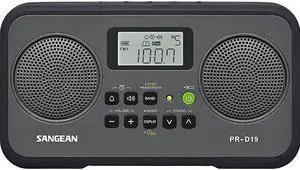 PRD19BK FM StereoAM Digital Tuning Portable Radio with Protective Bumper GrayBlack