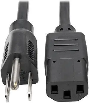 Standard Computer Power Cord 10A18AWG NEMA 515P to IEC320C13 1ftP006001 Black