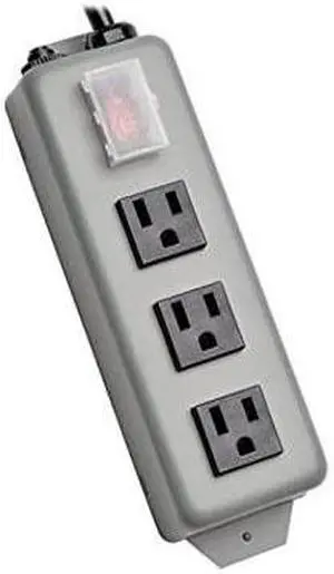 3 Outlet Waber Industrial Power Strip 6ft Cord with 515P Plug 3SPGray