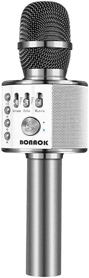 Wireless Bluetooth Karaoke Microphone3in1 Portable Handheld Karaoke Mic Speaker Machine Christmas Birthday Home Party for AndroidiPhonePC or All SmartphoneQ37 Space Gray