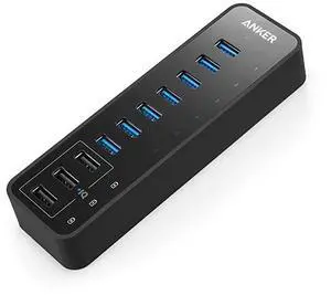 10 Port 60W Data Hub with 7 USB 3.0 Ports and 3 PowerIQ Charging Ports for MacBook, Mac Pro/Mini, iMac, XPS, Surface Pro, iPhone 7, 6s Plus, iPad Air 2, Galaxy Series, Mobile HDD, and More 10 Port 60W Data Hub with 7 USB 3.0 Ports and 3 PowerIQ Charging Ports for MacBook, Mac Pro/Mini, iMac, XPS, Surface Pro, iPhone 7, 6s Plus, iPad Air 2, Galaxy Series, Mobile HDD, and More