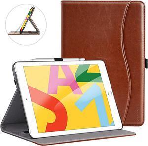 for New iPad 8th Genaration/iPad 7th Generation 10.2 Inch 2020/2019, Premium PU Leather Folding Stand Cover for iPad 10.2 '' 2020 8th Gen/iPad 10.2'' 2019 7th Gen, Brown