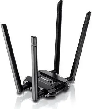 AC1900 High Power Dual Band Wireless USB Adapter, Increase-Extend WiFi Wireless Coverage, Stream 4K HD Video, Windows-Mac OS Compatible, USB 3.0 to USB Type A, Black, TEW-809UB
