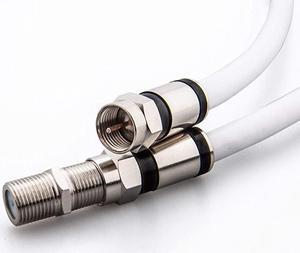 Coaxial Cable (10 Feet) with RG6 Coax Cable Connector (and F-Type Cable Extension Adapter) White Coax Satellite TV 75 Ohm Cable ¡­