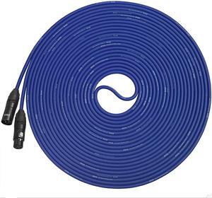 Balanced XLR Cable 50 ft Premium Series Professional Microphone Cable Powered Speakers and Other Pro Devices Cable Blue
