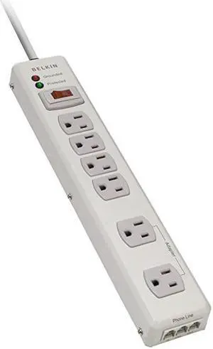 F9H62006MTL Metal Power Strip Surge Protector Beige 6Outlet