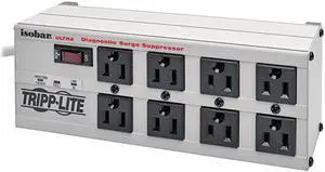 ISOBAR8ULTRA Isobar 8 Outlet Surge Protector Power Strip 12ft Cord RightAngle Plug Metal Lifetime Limited Warranty Dollar 50000 Insurance White