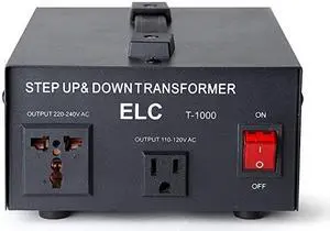 T1000 1000Watt Voltage Converter Transformer Step UpDown 110V220V Circuit Breaker Protection 3Years Warranty
