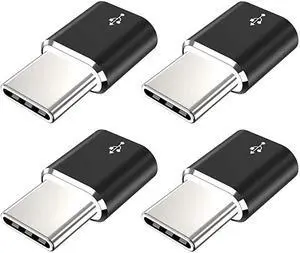 USB Type C Adapter 4Pack Micro USB Female to USB C Male Convert Connector Fast Charging Compatible with Samsung Galaxy S10 S9 S8 PlusNote 9 8Pixel 3 2 XLLG V35 V30 G7 G6Moto Z2 Z3Black