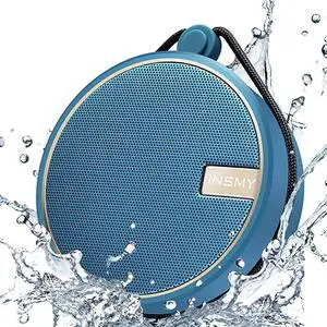 Portable IPX7 Waterproof Bluetooth Speaker Wireless Outdoor Speaker Shower Speaker with HD Sound Support TF Card Suction Cup 12H Playtime for Kayaking Boating Hiking Navy