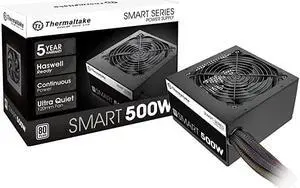 Smart 500W 80+ White Certified PSU Continuous Power with 120mm Ultra Quiet Cooling Fan ATX 12V V23EPS 12V Active PFC Power Supply PSSPD0500NPCWUSW