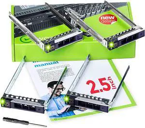 4Pack 25 inch Hard Drive Caddy Compatible for Dell PowerEdge Servers 14th Gen R440 R640 R740 R740xd R840 R940 R6415 and More Bright LED SSD SAS SATA NVMe Tray with Setup Manual