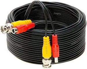 Black Premade BNC Video Power CableWire for Security Camera CCTV DVR Surveillance System Plug amp Play Black 30