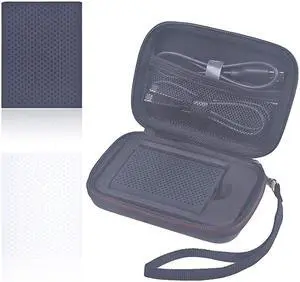 Samsung T5 SSD Case Comb, 2 Pc Silicone Shockproof Case +1 Pc Hard Leather Zipper Travel Storager for Samsung T5 T3 T1 Portable External SSD(250G 500G 1T 2T) w/ Cable Organizer[5.4x3.8x1.7inch]